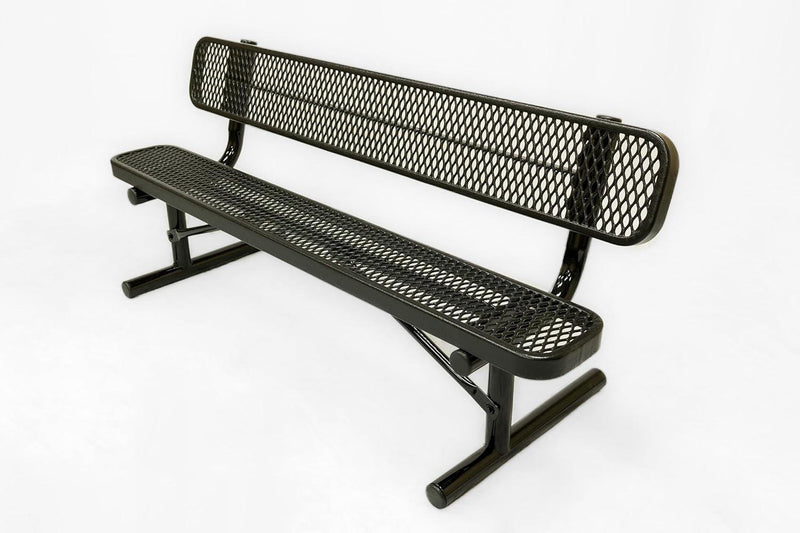 Load image into Gallery viewer, Expanded Metal Park Bench with Portable Frame - Coated Outdoor Furniture
