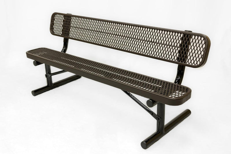 Load image into Gallery viewer, Expanded Metal Park Bench with Portable Frame - Coated Outdoor Furniture
