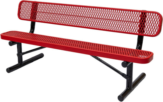 Expanded Metal Park Bench with Portable Frame - Coated Outdoor Furniture