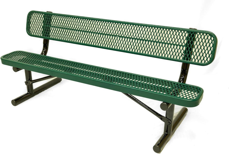 Load image into Gallery viewer, Expanded Metal Park Bench with Portable Frame - Coated Outdoor Furniture
