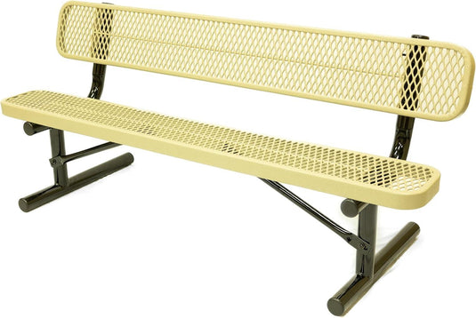 Expanded Metal Park Bench with Portable Frame - Coated Outdoor Furniture