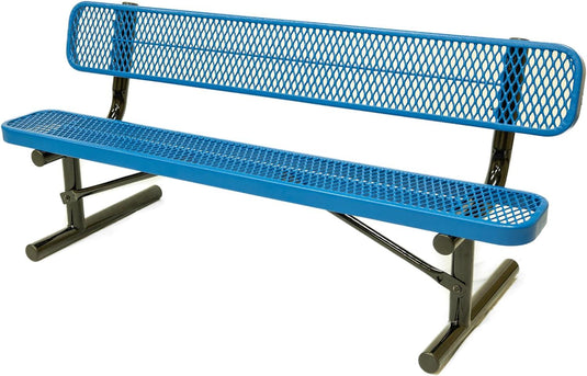 Expanded Metal Park Bench with Portable Frame - Coated Outdoor Furniture