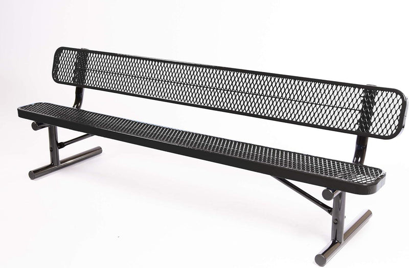 Load image into Gallery viewer, Expanded Metal Park Bench with Portable Frame - Coated Outdoor Furniture
