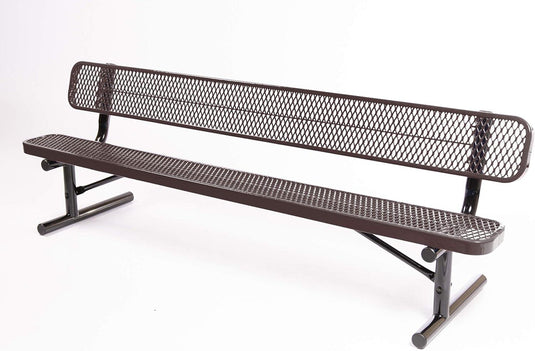 Expanded Metal Park Bench with Portable Frame - Coated Outdoor Furniture