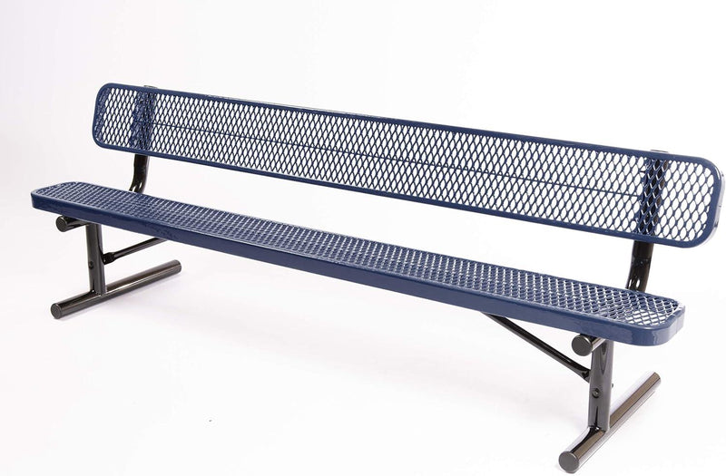 Load image into Gallery viewer, Expanded Metal Park Bench with Portable Frame - Coated Outdoor Furniture
