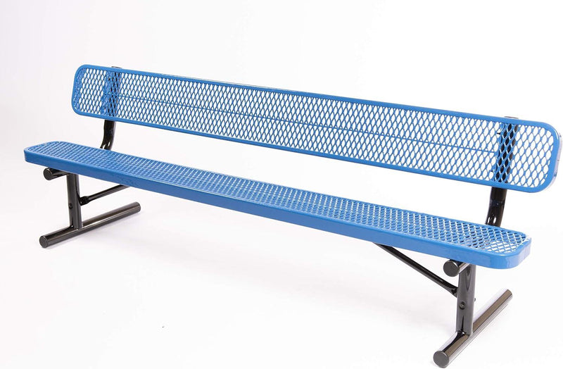 Load image into Gallery viewer, Expanded Metal Park Bench with Portable Frame - Coated Outdoor Furniture
