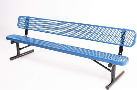 Expanded Metal Park Bench with Portable Frame - Coated Outdoor Furniture