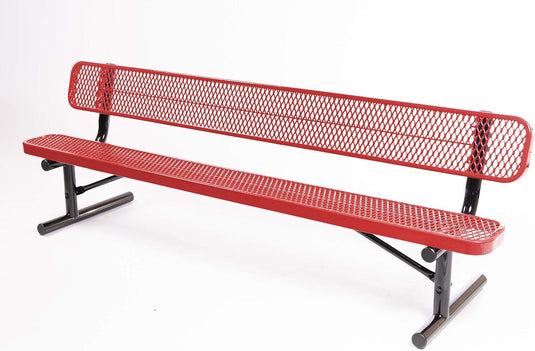 Expanded Metal Park Bench with Portable Frame - Coated Outdoor Furniture