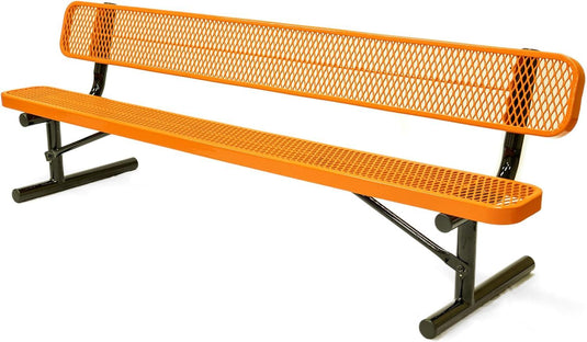 Expanded Metal Park Bench with Portable Frame - Coated Outdoor Furniture