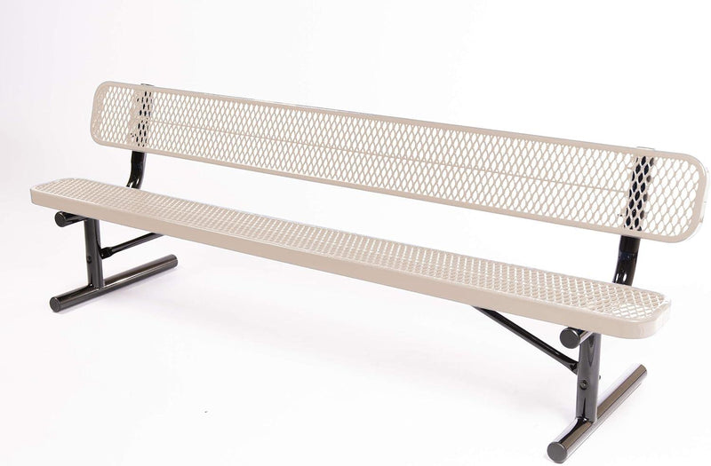 Load image into Gallery viewer, Expanded Metal Park Bench with Portable Frame - Coated Outdoor Furniture
