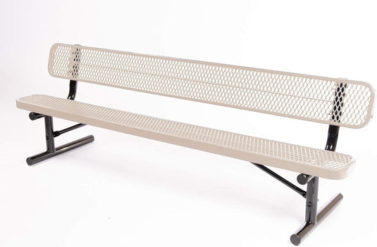 Expanded Metal Park Bench with Portable Frame - Coated Outdoor Furniture