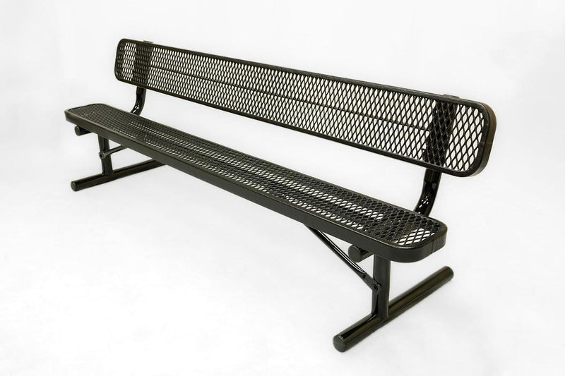 Load image into Gallery viewer, Expanded Metal Park Bench with Portable Frame - Coated Outdoor Furniture
