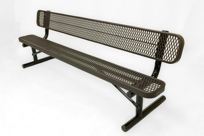 Load image into Gallery viewer, Expanded Metal Park Bench with Portable Frame - Coated Outdoor Furniture
