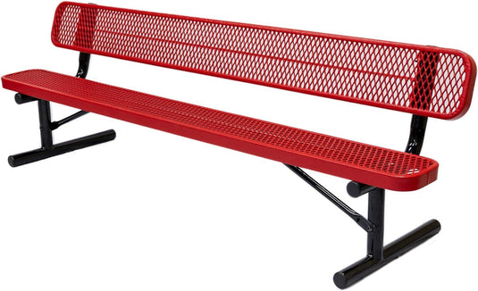 Expanded Metal Park Bench with Portable Frame - Coated Outdoor Furniture