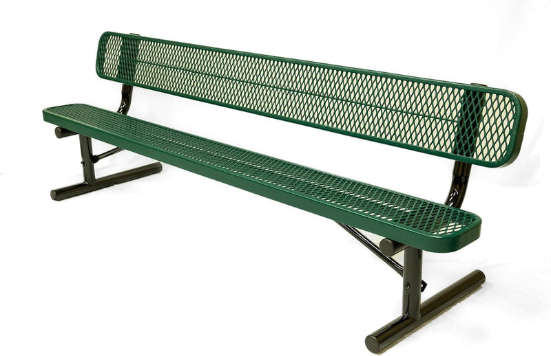 Load image into Gallery viewer, Expanded Metal Park Bench with Portable Frame - Coated Outdoor Furniture
