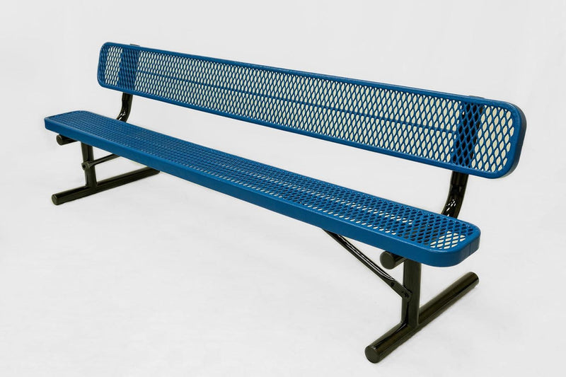 Load image into Gallery viewer, Expanded Metal Park Bench with Portable Frame - Coated Outdoor Furniture
