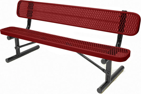 Expanded Metal Park Bench with Portable Frame - Coated Outdoor Furniture