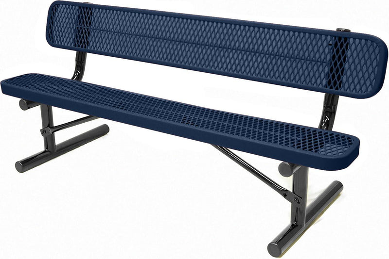 Load image into Gallery viewer, Expanded Metal Park Bench with Portable Frame - Coated Outdoor Furniture
