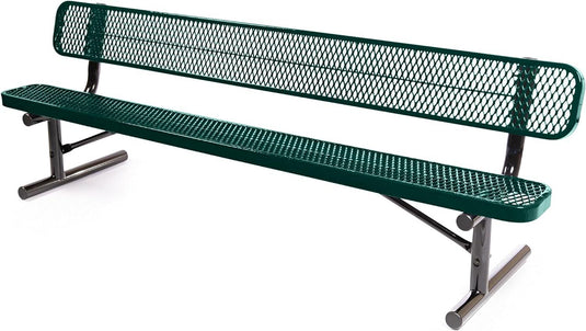 Expanded Metal Park Bench with Portable Frame - Coated Outdoor Furniture