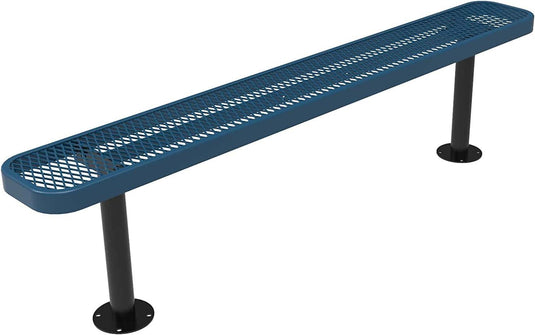 Expanded Metal Park Bench with Surface Mount Frame - Coated Outdoor Furniture