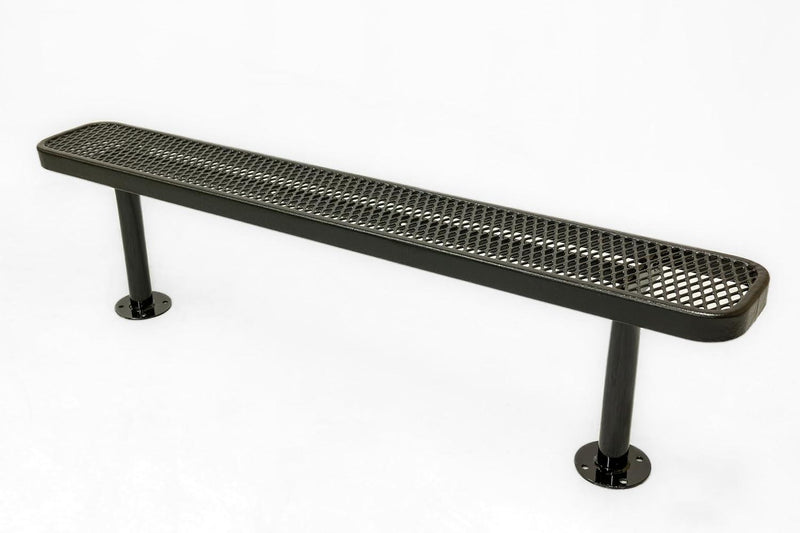 Load image into Gallery viewer, Expanded Metal Park Bench with Surface Mount Frame - Coated Outdoor Furniture
