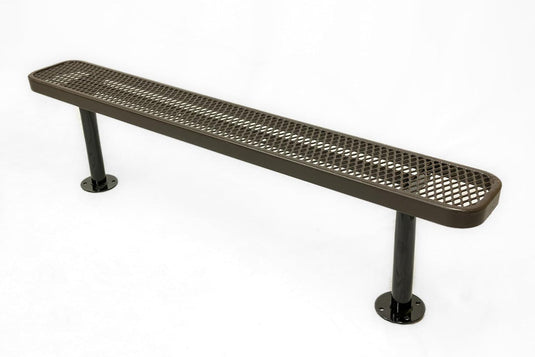 Expanded Metal Park Bench with Surface Mount Frame - Coated Outdoor Furniture