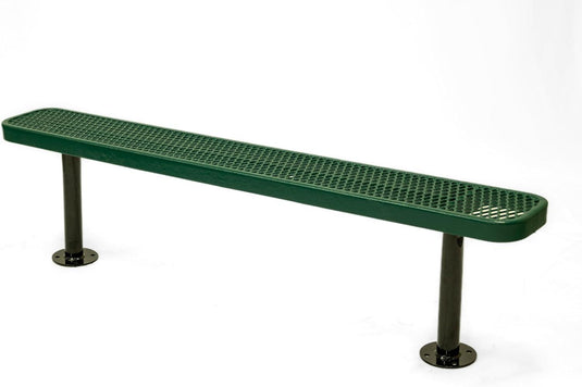 Expanded Metal Park Bench with Surface Mount Frame - Coated Outdoor Furniture