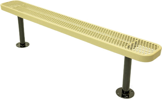 Expanded Metal Park Bench with Surface Mount Frame - Coated Outdoor Furniture