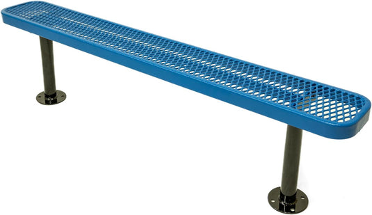 Expanded Metal Park Bench with Surface Mount Frame - Coated Outdoor Furniture