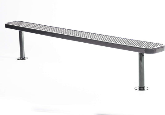 Expanded Metal Park Bench with Surface Mount Frame - Coated Outdoor Furniture