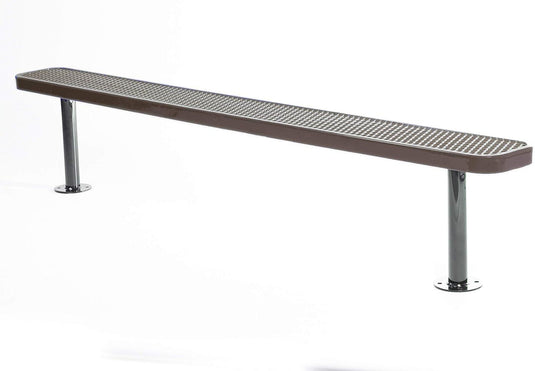 Expanded Metal Park Bench with Surface Mount Frame - Coated Outdoor Furniture