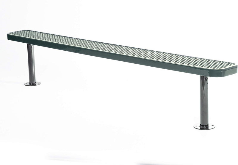 Load image into Gallery viewer, Expanded Metal Park Bench with Surface Mount Frame - Coated Outdoor Furniture
