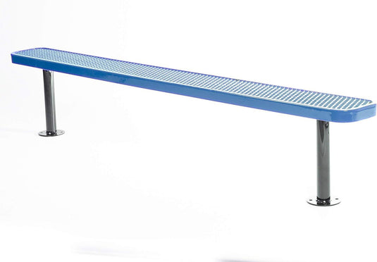 Expanded Metal Park Bench with Surface Mount Frame - Coated Outdoor Furniture