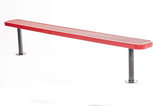 Expanded Metal Park Bench with Surface Mount Frame - Coated Outdoor Furniture