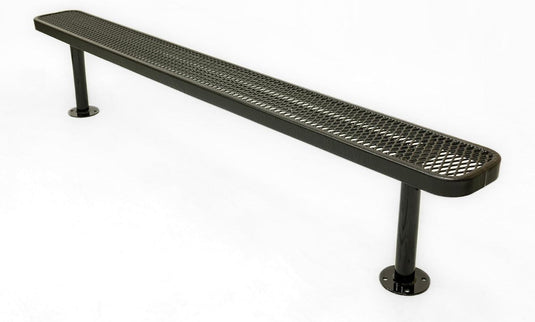 Expanded Metal Park Bench with Surface Mount Frame - Coated Outdoor Furniture