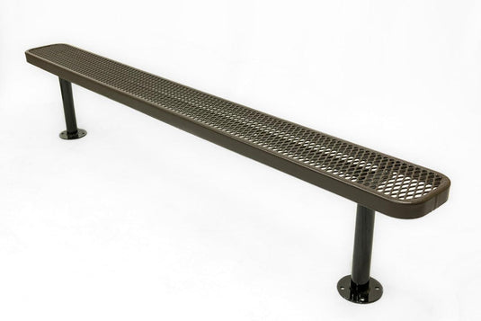 Expanded Metal Park Bench with Surface Mount Frame - Coated Outdoor Furniture