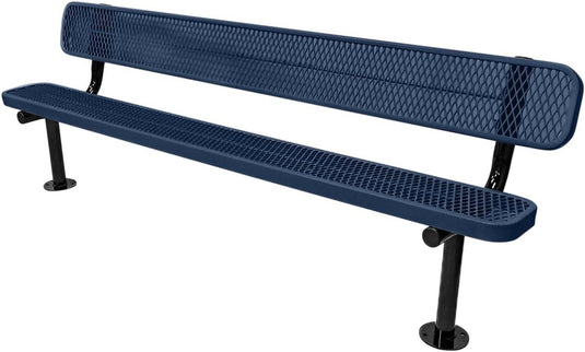 Expanded Metal Park Bench with Surface Mount Frame - Coated Outdoor Furniture