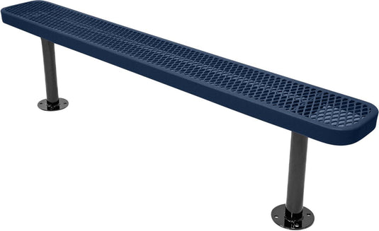 Expanded Metal Park Bench with Surface Mount Frame - Coated Outdoor Furniture