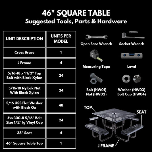 Game-Edition Outdoor Commercial Picnic Tables - Coated Outdoor Furniture