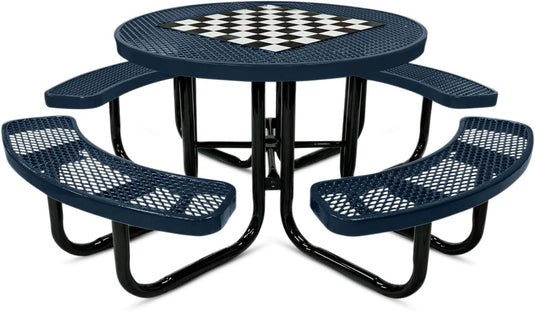 Game Edition Square & Round Outdoor Picnic Tables - Coated Outdoor Furniture