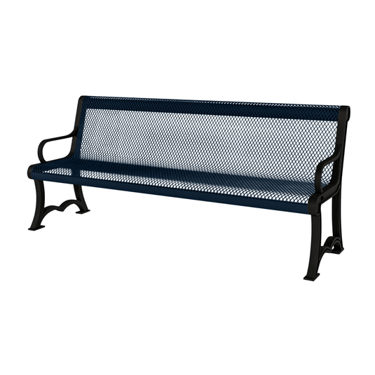 Heavy-Duty Expanded Metal Garden Bench - Coated Outdoor Furniture