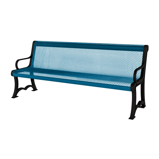 Heavy-Duty Expanded Metal Garden Bench - Coated Outdoor Furniture