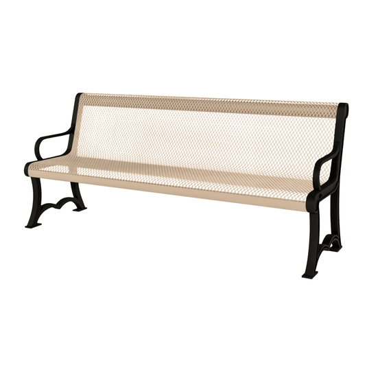 Heavy-Duty Expanded Metal Garden Bench - Coated Outdoor Furniture