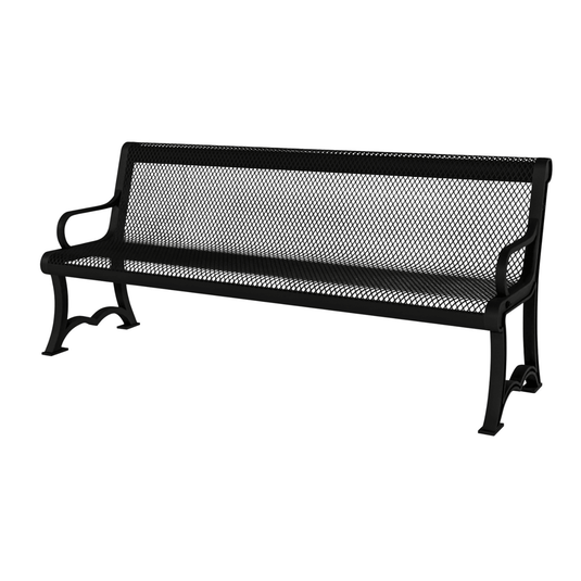 Heavy-Duty Expanded Metal Garden Bench - Coated Outdoor Furniture