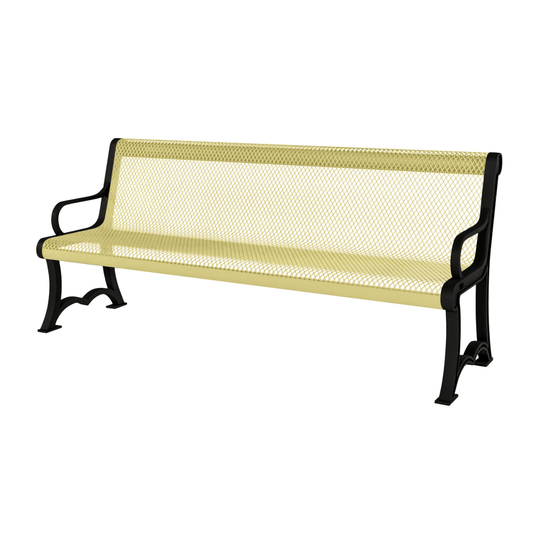 Heavy-Duty Expanded Metal Garden Bench - Coated Outdoor Furniture