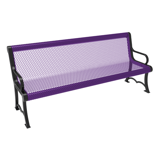 Heavy-Duty Expanded Metal Garden Bench - Coated Outdoor Furniture