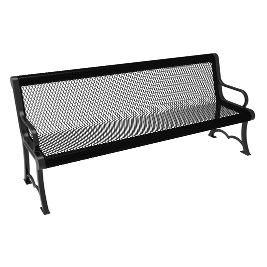 Heavy-Duty Expanded Metal Garden Bench - Coated Outdoor Furniture