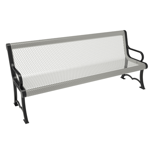 Heavy-Duty Expanded Metal Garden Bench - Coated Outdoor Furniture