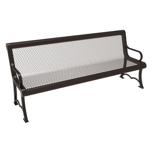 Heavy-Duty Expanded Metal Garden Bench - Coated Outdoor Furniture