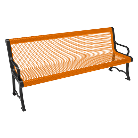 Heavy-Duty Expanded Metal Garden Bench - Coated Outdoor Furniture